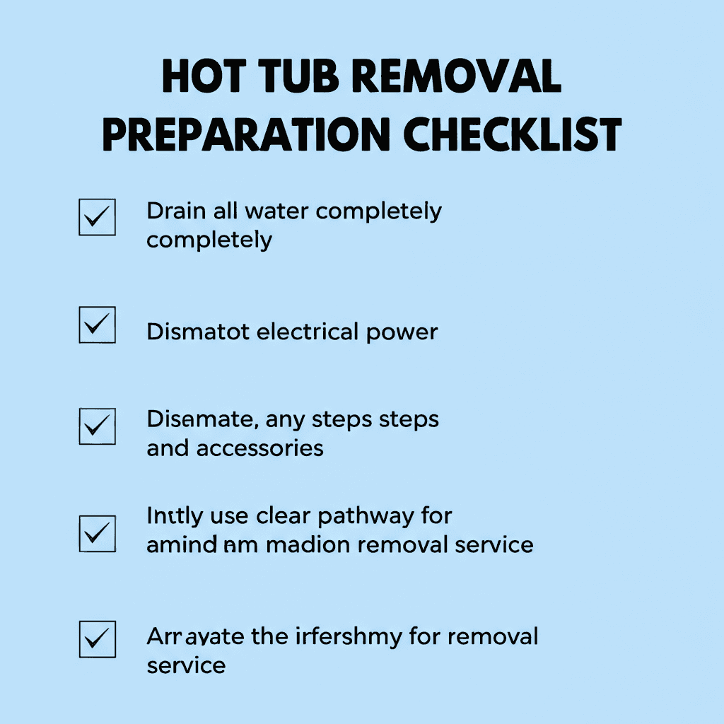 Hot tub removal: what to know before we arrive
